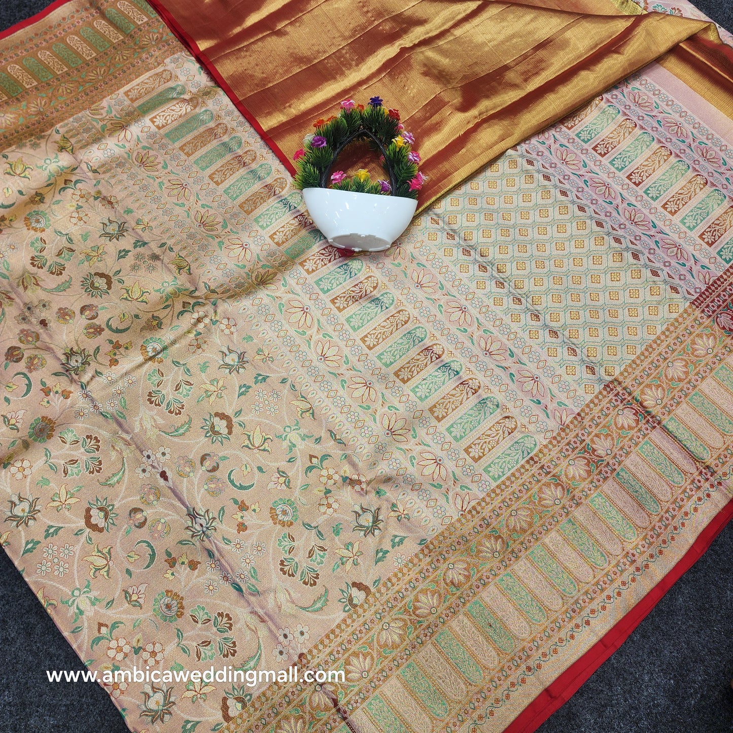 Pure Bridal Kanchi Pattu Gold Handloom Saree