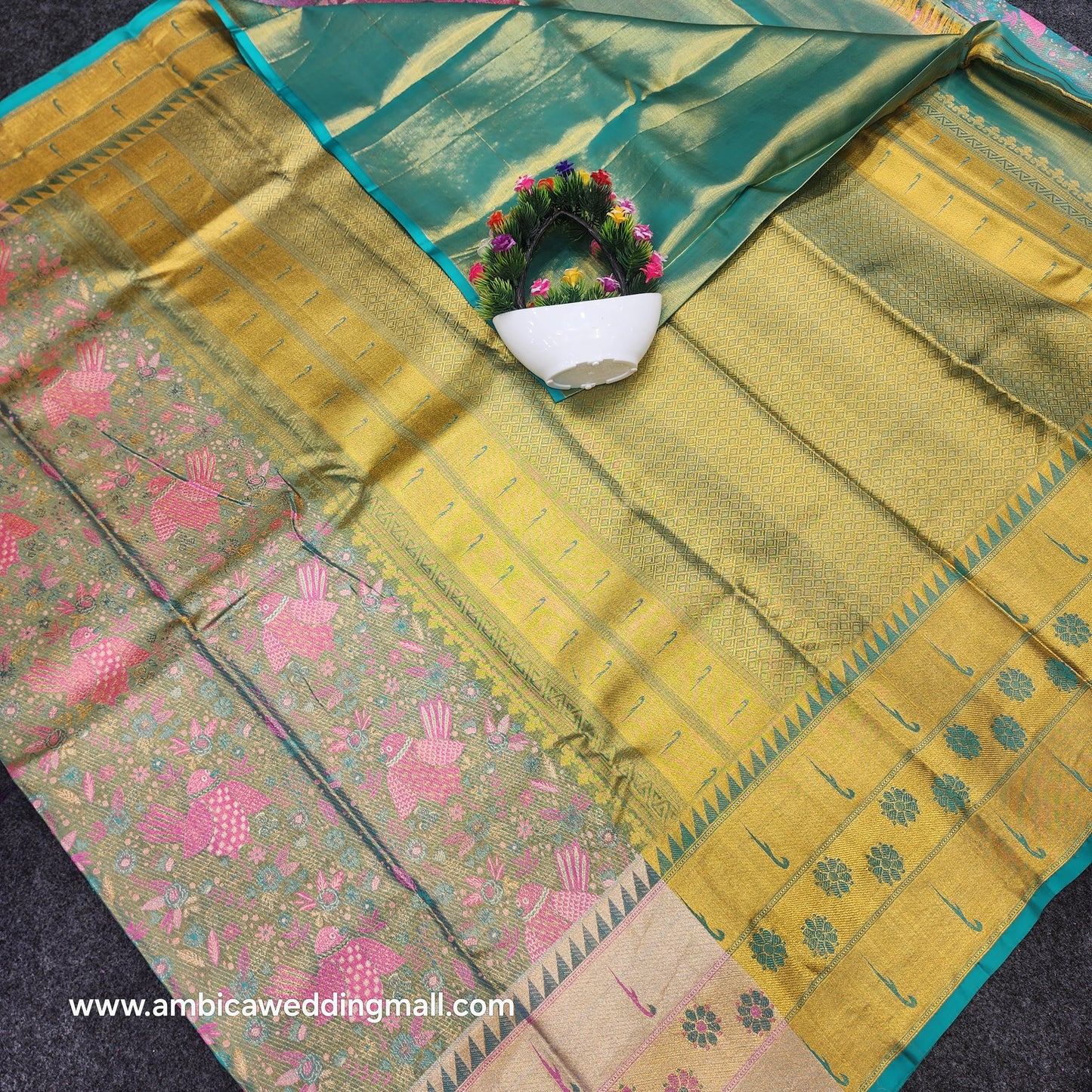 Kanchi bridal Gold Saree