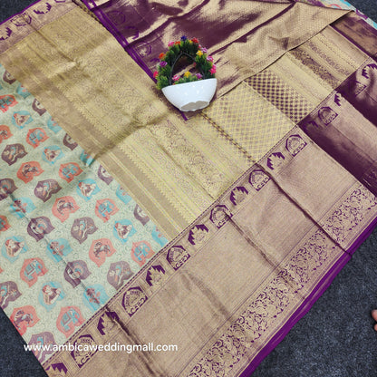 Kanchi Pattu Handloom bridal Gold Saree