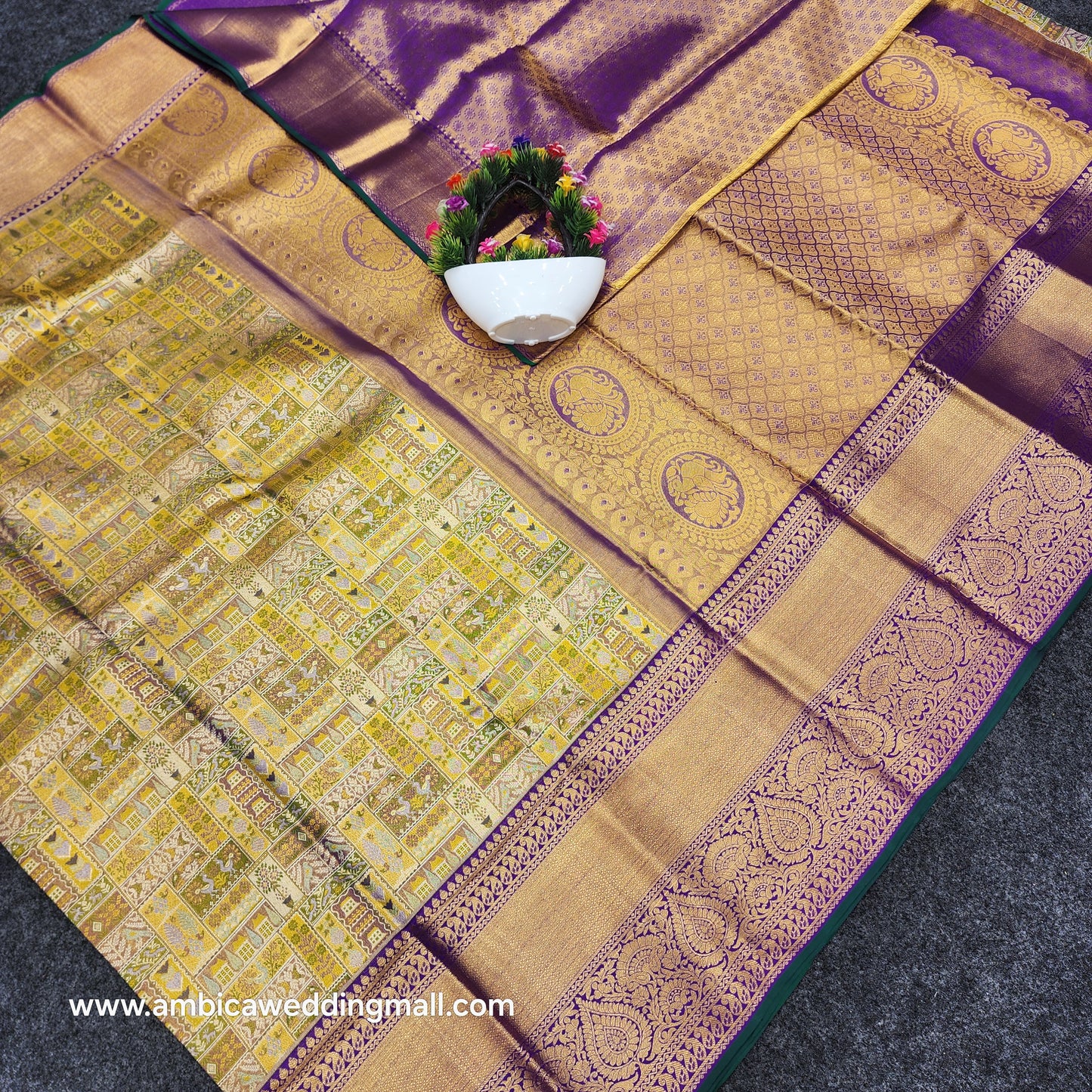 Pure Gold zari Bridal Kanchi Pattu Handloom Saree