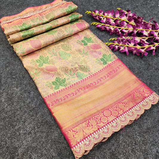 Cutwork spl Kanchi Pattu Saree