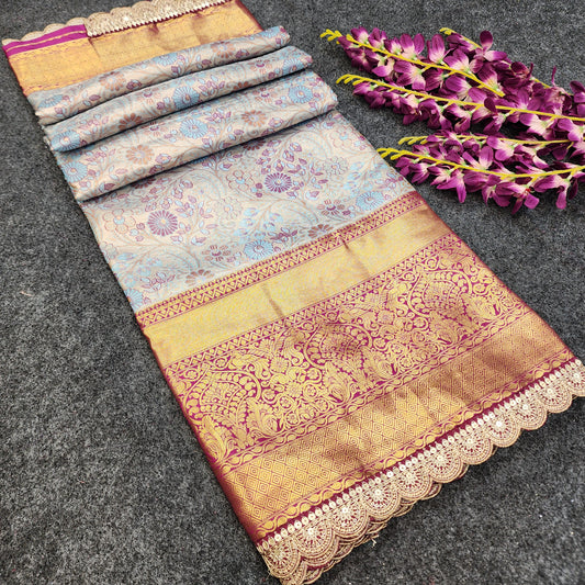 Cutwork spl Kanchi Pattu Saree