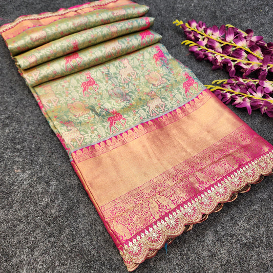 Cutwork spl Kanchi Pattu Saree