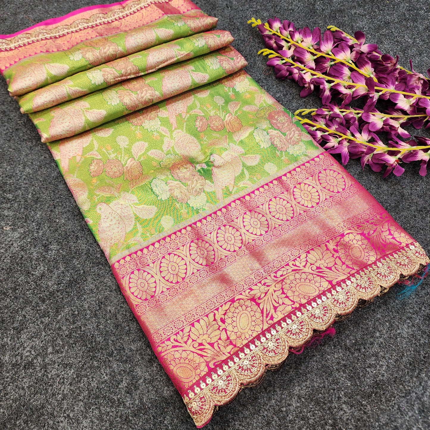 Cutwork spl Kanchi Pattu Saree