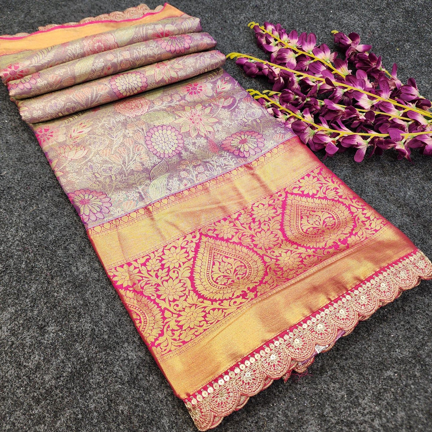 Cutwork spl Kanchi Pattu Saree