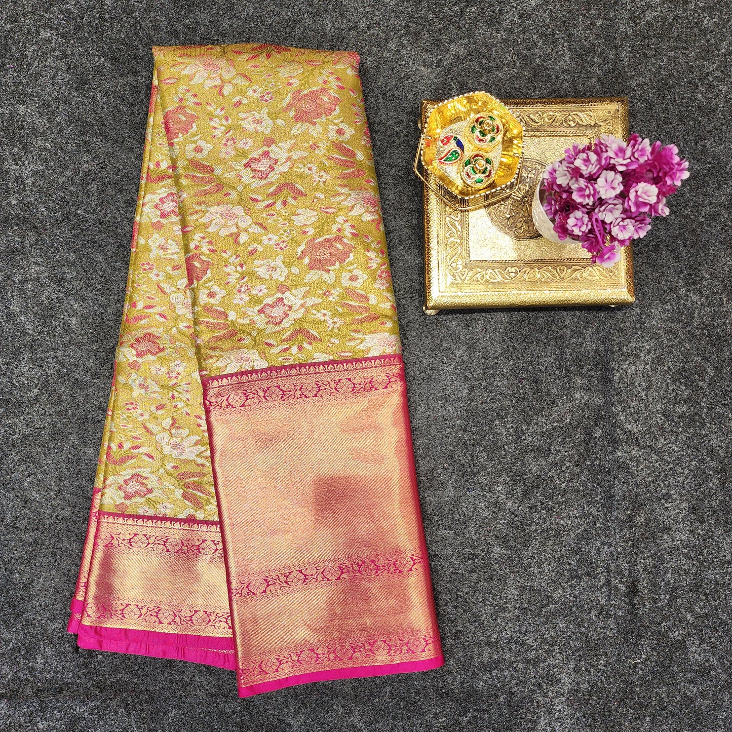 Kanchi pattu 2 gram gold mix pattu sarees