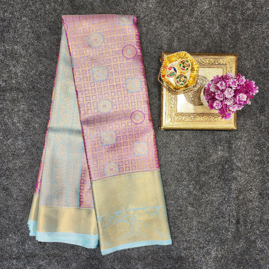 Kanchi pattu 2 gram gold mix pattu sarees