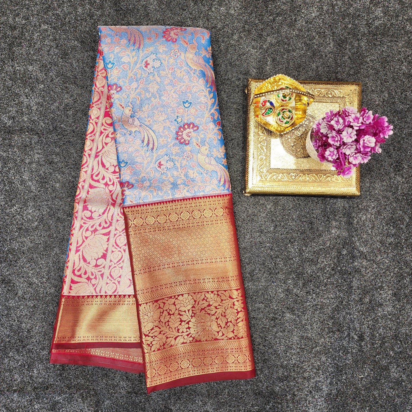 Kanchi pattu 2 gram gold mix pattu sarees