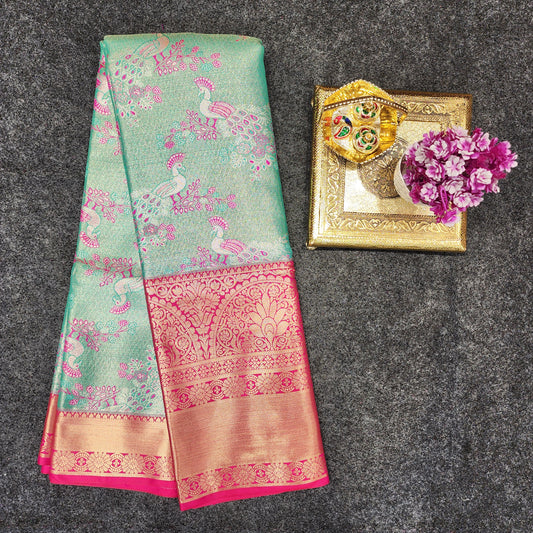 Kanchi pattu 2 gram gold mix pattu sarees