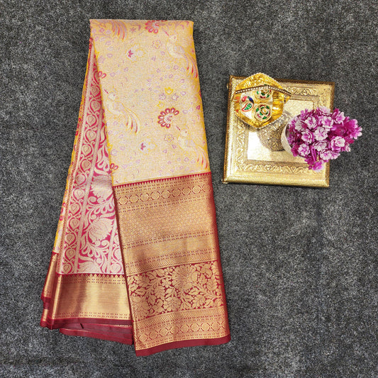 Kanchi pattu 2 gram gold mix pattu sarees