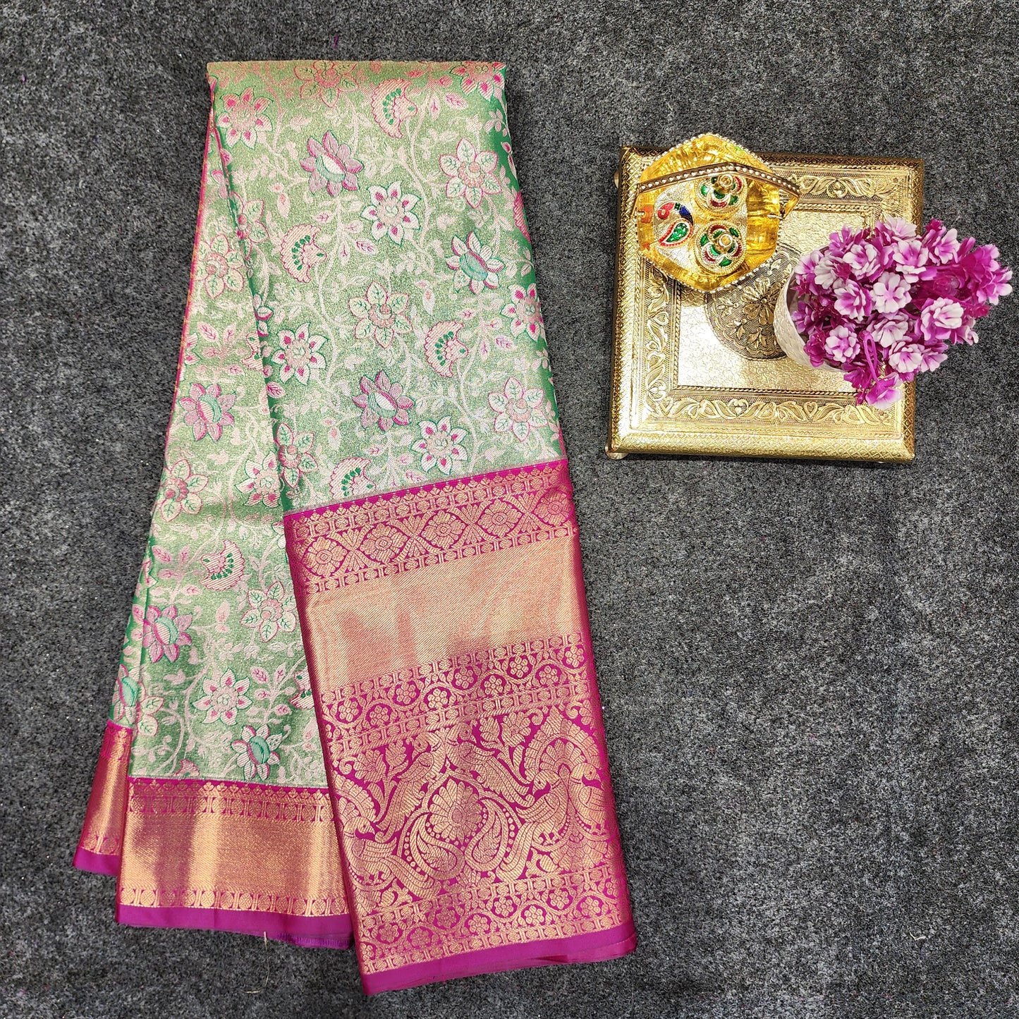 Kanchi pattu 2 gram gold mix pattu sarees