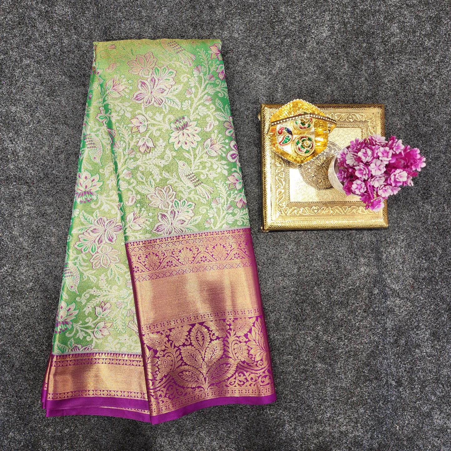 Kanchi pattu 2 gram gold mix pattu sarees