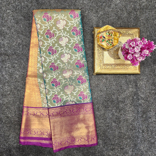 Kanchi pattu 2 gram gold mix pattu sarees