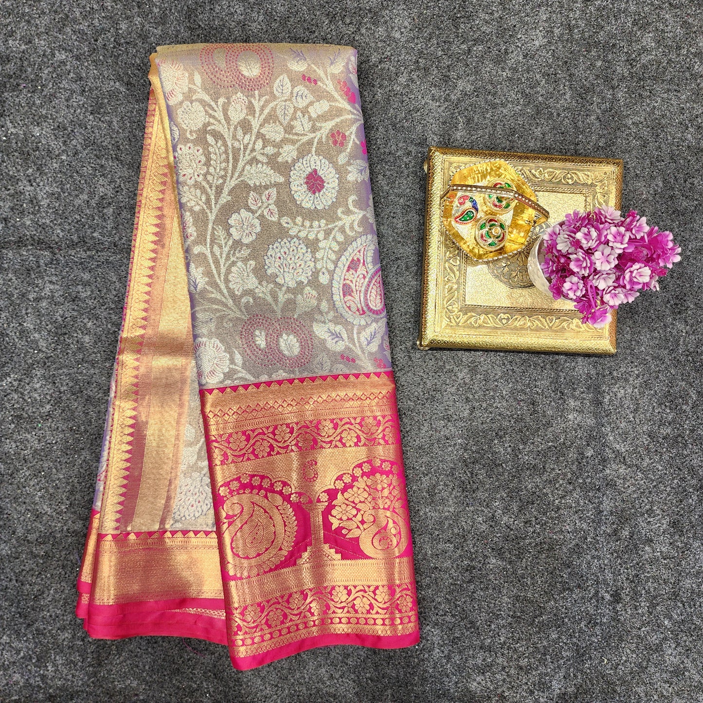 Kanchi pattu 2 gram gold mix pattu sarees