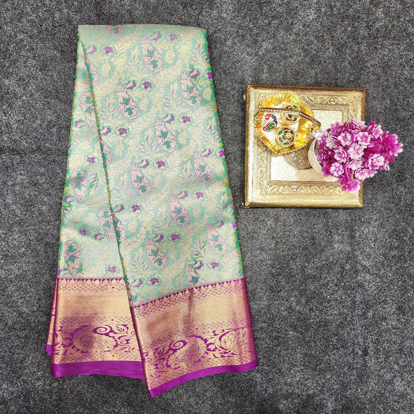 Kanchi pattu 2 gram gold mix pattu sarees