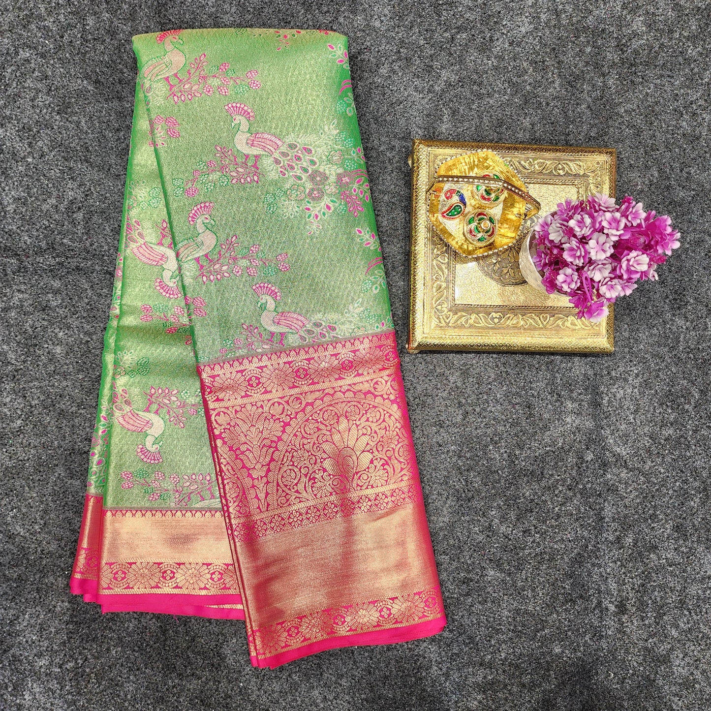 Kanchi pattu 2 gram gold mix pattu sarees