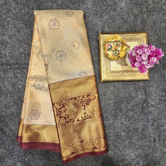 Kanchi pattu 2 gram gold mix pattu sarees