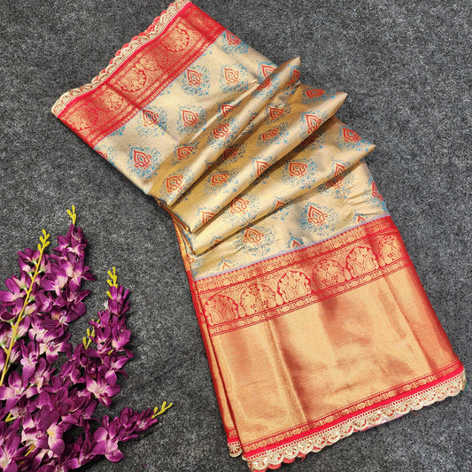 Cutwork spl Kanchi Pattu Saree