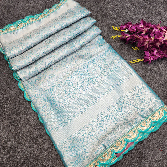 Kanchi pattu pastel colour sarees with special lace border ✨️