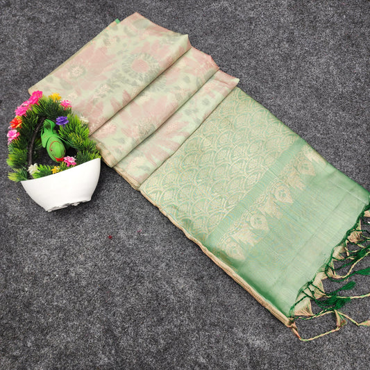 Ikkat Kanchi pattu Butta Handloom Sarees