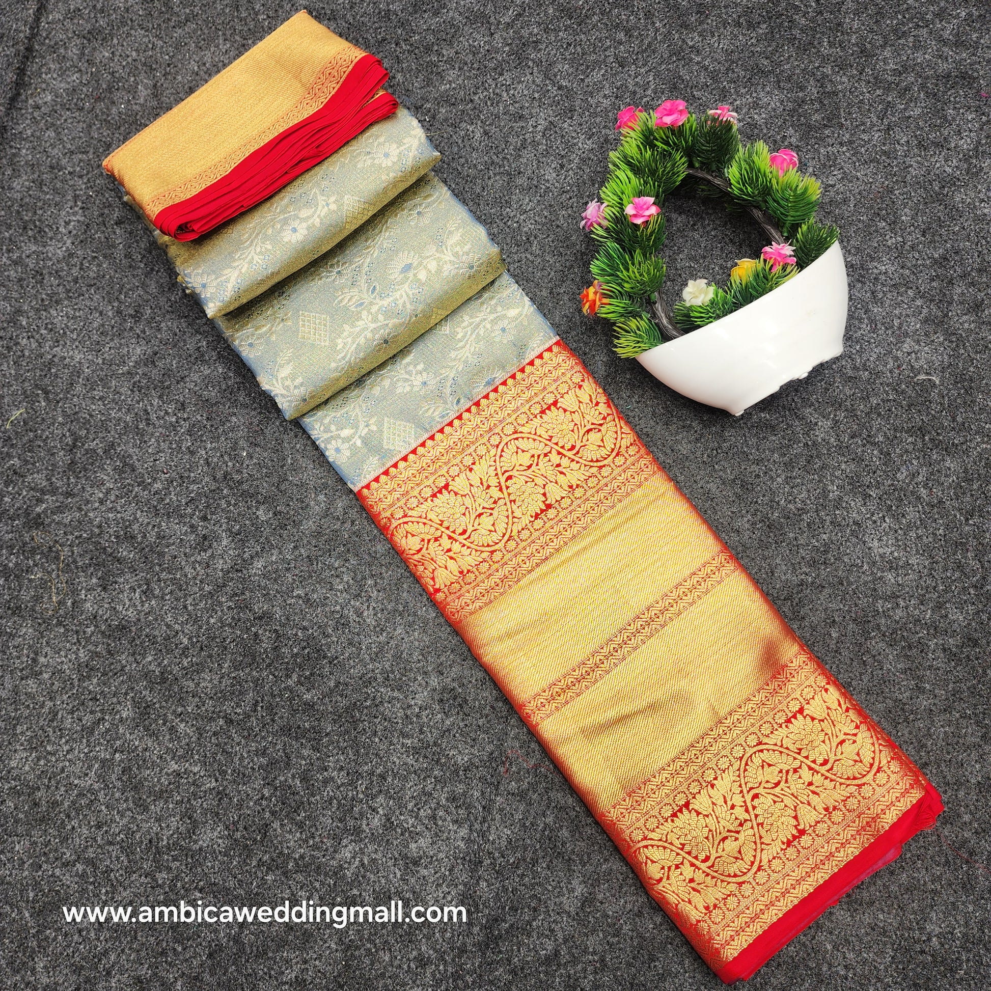 Kanchi Pattu Bridal Pure Zari Saree - Ambica Wedding Mall