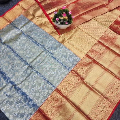 Kanchi Pattu Bridal Pure Zari Saree - Ambica Wedding Mall