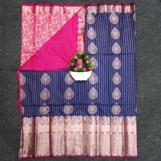 Semi Pattu Rose Gold Jari Kuppadam Saree