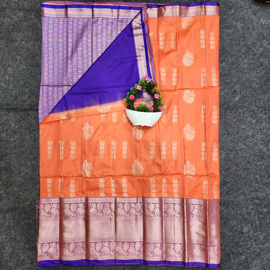 Semi Pattu Rose Gold Jari Kuppadam Saree