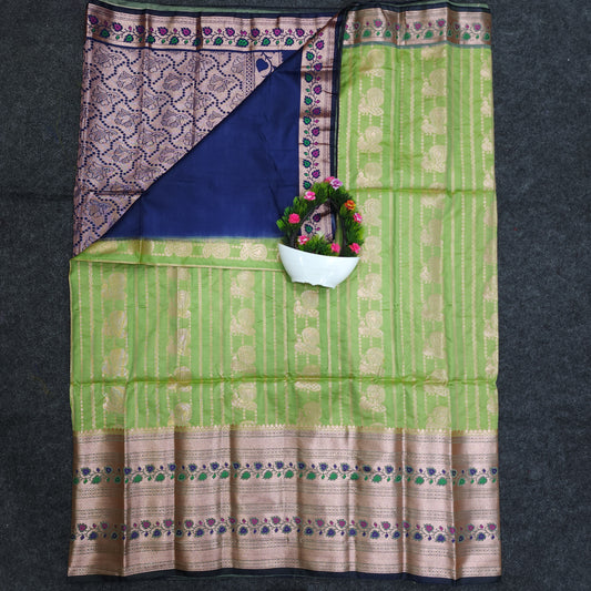 Semi Pattu Rose Gold Jari Kuppadam Saree