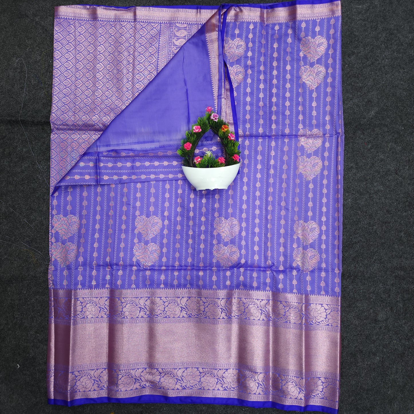 Semi Pattu Rose Gold Jari Kuppadam Saree