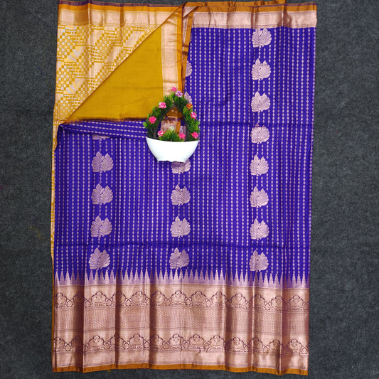 Semi Pattu Rose Gold Jari Kuppadam Saree