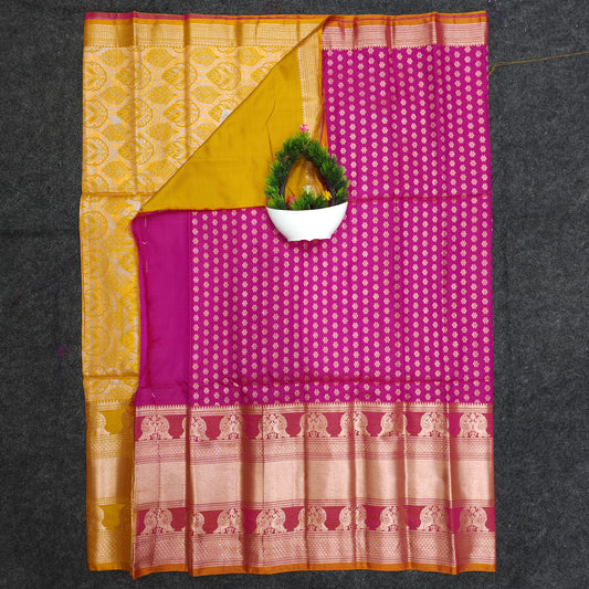 Semi Pattu Rose Gold Jari Kuppadam Saree