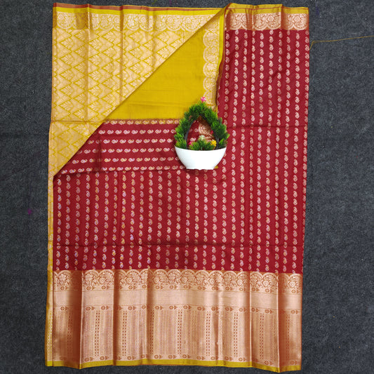 Semi Pattu Rose Gold Jari Kuppadam Saree