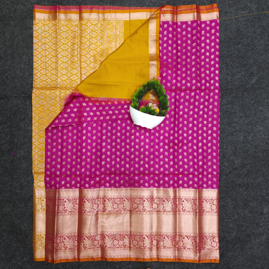 Semi Pattu Rose Gold Jari Kuppadam Saree