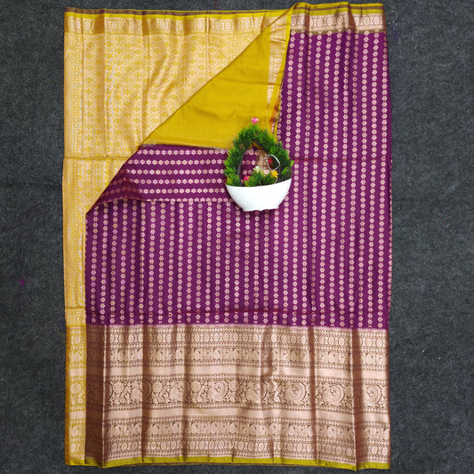 Semi Pattu Rose Gold Jari Kuppadam Saree