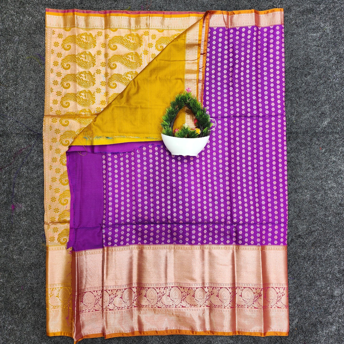 Semi Pattu Rose Gold Jari Kuppadam Saree