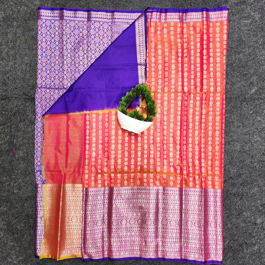 Semi Pattu Rose Gold Jari Kuppadam Saree