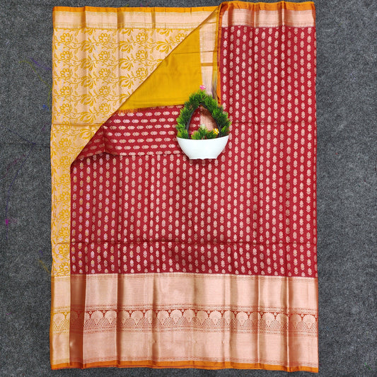 Semi Pattu Rose Gold Jari Kuppadam Saree