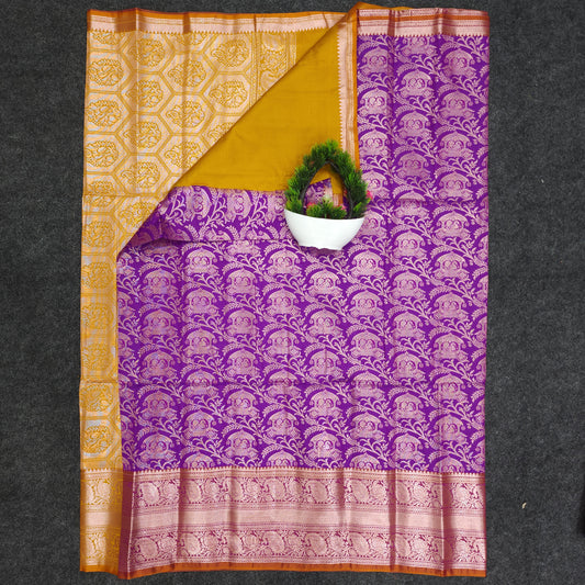 Semi Pattu Rose Gold Jari full Brocade sarees