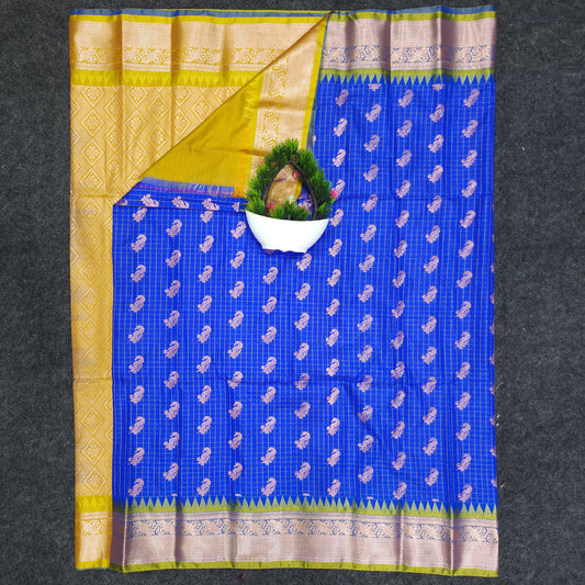 Semi Pattu Rose Gold Jari full Brocade Saree