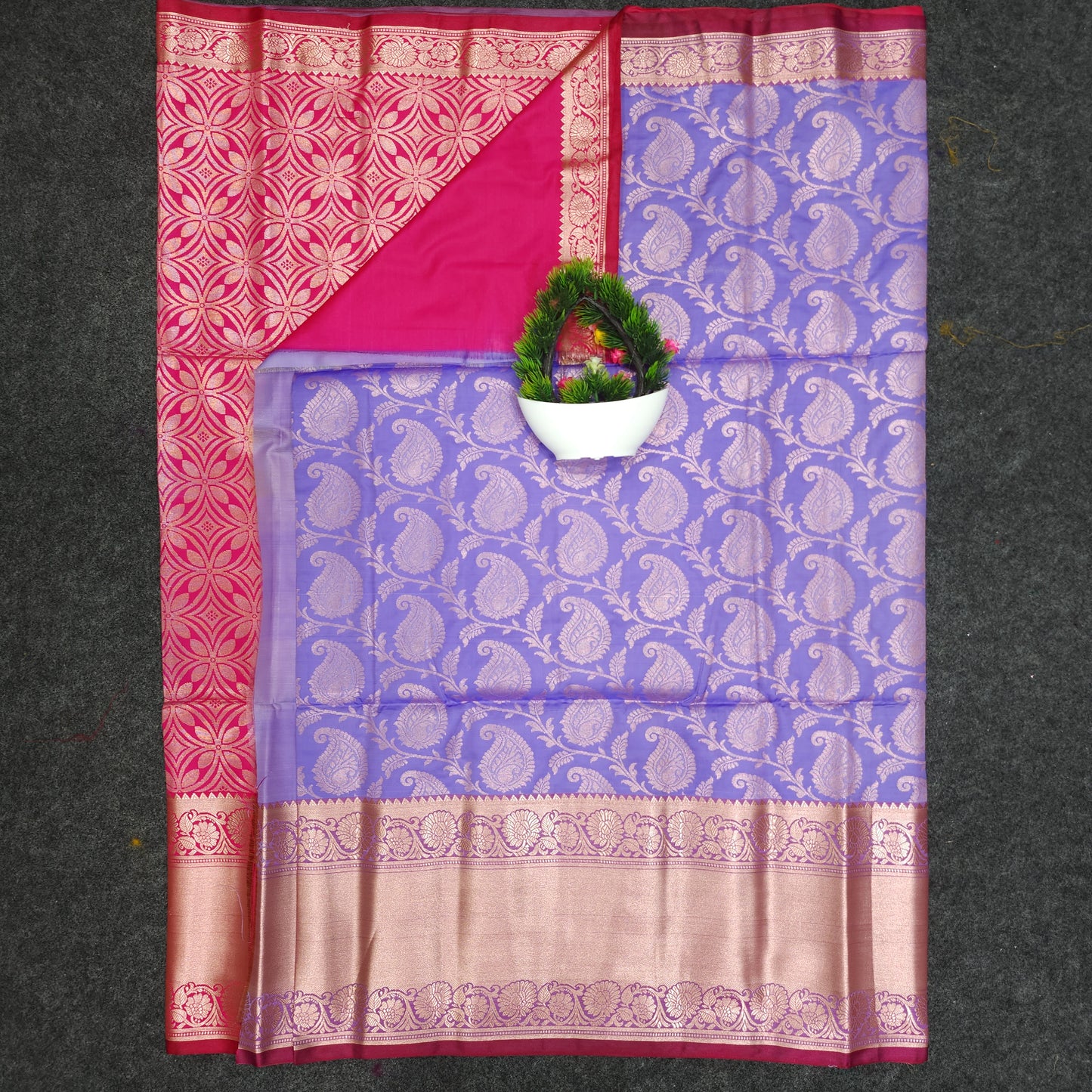 Semi Pattu Rose Gold Jari full Brocade Saree