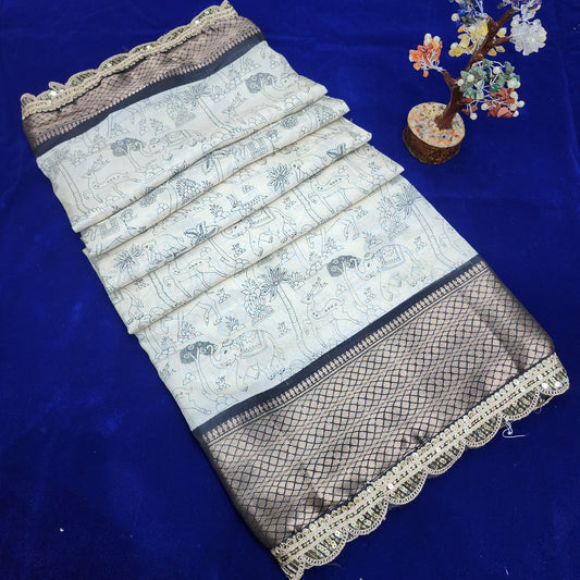 Banaras fancy cut work border sarees