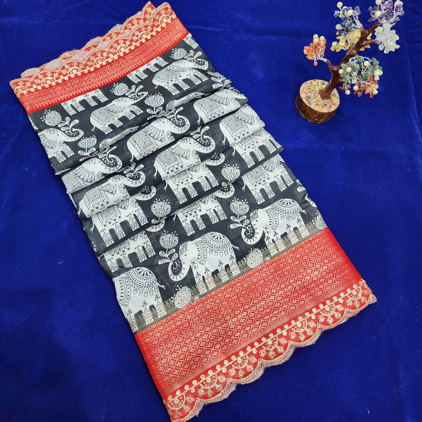 Banaras fancy cut work border sarees