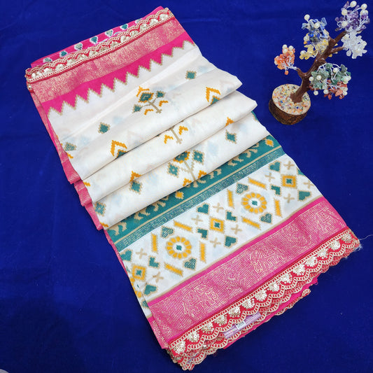 Banaras fancy cut work border sarees