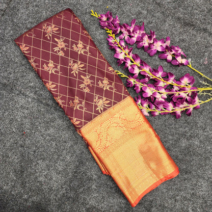 Semi Kanchi Pattu Bracade Resham sarees ♥️