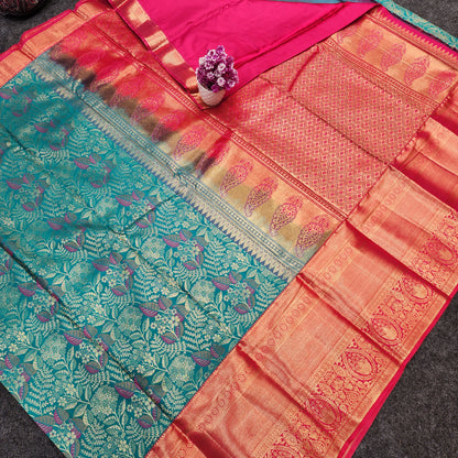 Semi Kanchi Pattu Bracade Resham sarees ♥️