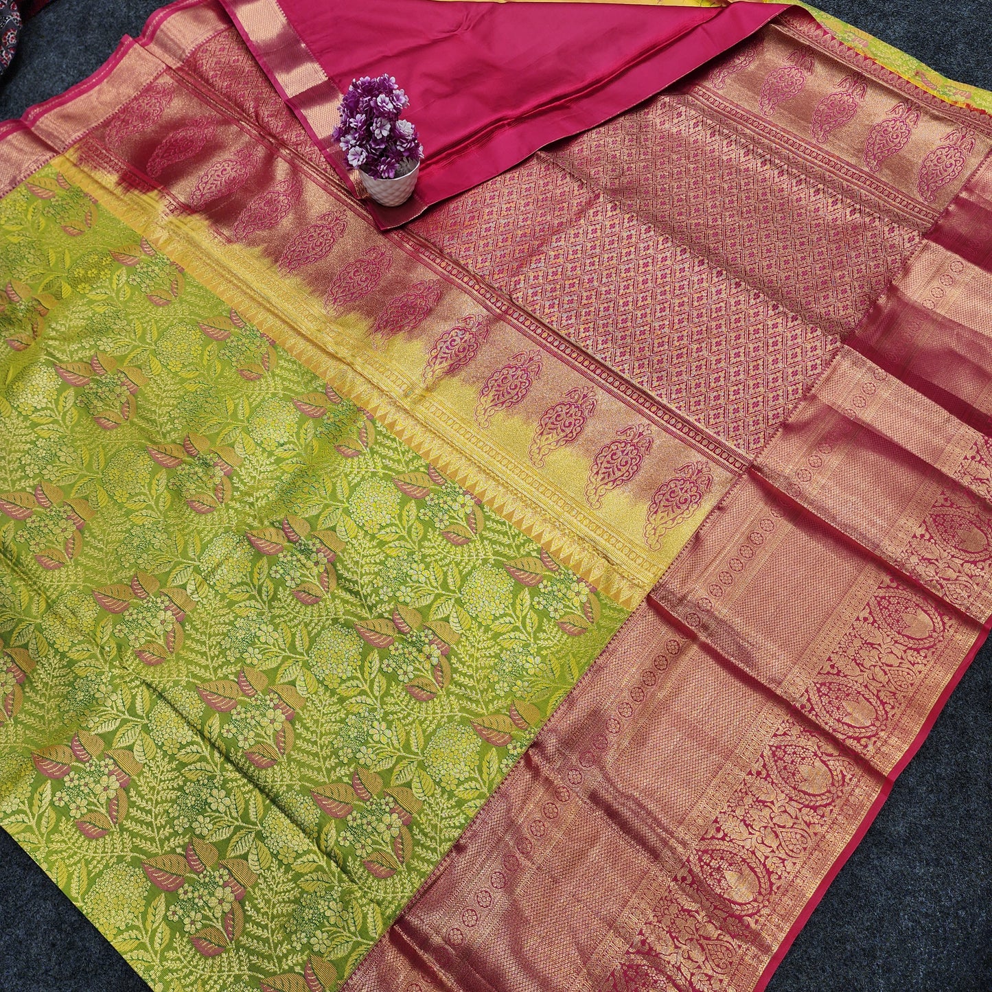 Semi Kanchi Pattu Bracade Resham sarees ♥️