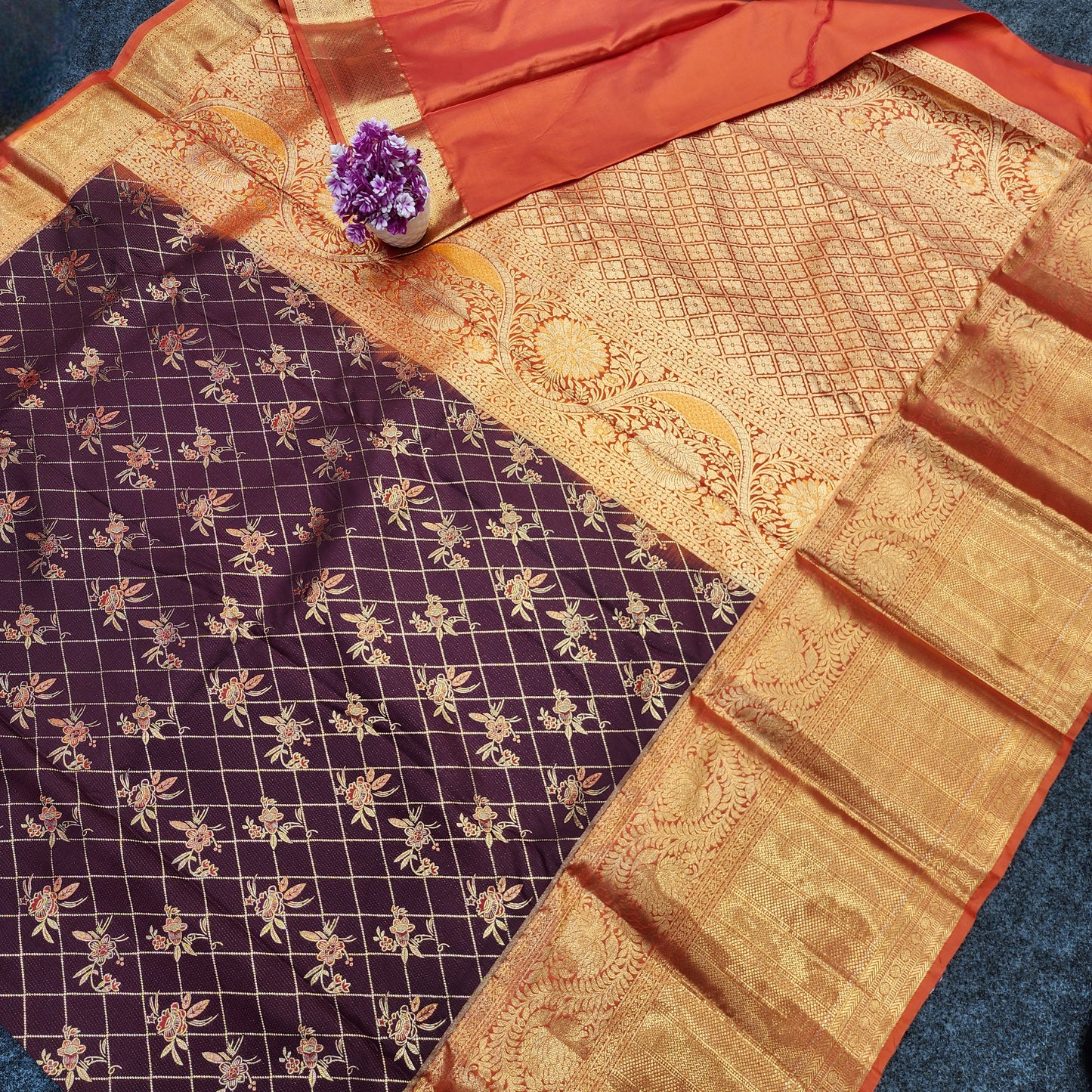 Semi Kanchi Pattu Bracade Resham sarees ♥️