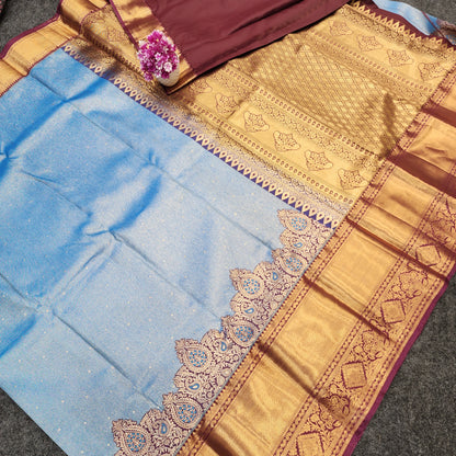 Semi Kanchi Pattu Bracade Resham sarees ♥️