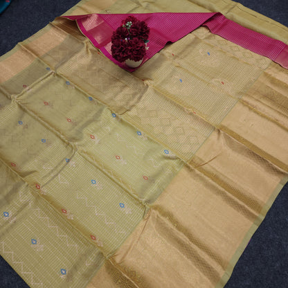 Pure Zari Handloom Kanchi Buta Saree